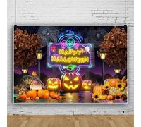 Happy Halloween Party Decor Backdrop Pumpkin Scary Zombie Bat Children Portrait Moon Night Photography Background Photo Studio