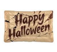 Happy Halloween Paw Brown Washable Pet Sleeping Mat Non-Slip Soft Comfortable Kennel Pad for Large Jumbo Medium Small Dogs 36" x 24"