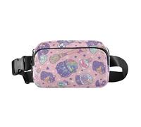 Happy Halloween Peach Purple Witch Fashion Waist Bag Fanny Pack for Women Men Water Resistant Crossbody Passport Bag with Adjustable Strap for Cycling Hiking Gym, Multicolor, One Size, Waistpack