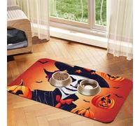 Happy Halloween Pet Feeding Mat Bowl Mat Dog Mat Suitable For Dogs Cats Specific Pads Feeder