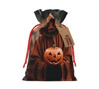happy halloween print Christmas Packing Bag Linen Bags with Drawstring Wedding Present Bag