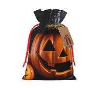 Happy Halloween print Drawstring Gifts Bag for Wedding Party Birthday Unique Present Bag Reusable Canvas Bag,1 Piece Small