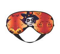 Happy Halloween Print Soft Eye Mask – Comfortable Sleep, Elastic Nighttime Shade, Eye Covers for Travel, Meditation