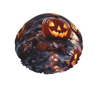 happy halloween print Women's shower cap Reusable elastic shower cap Double-layer hair cap Shower cap