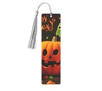 Happy Halloween Printed Metal Bookmarks M - Gray Lightweight Aluminium Book Marker for Books, Journals & Gifts, Ideal Book Lovers, Holiday Decor & Crafts