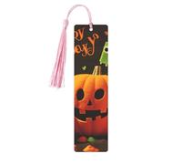 Happy Halloween Printed Metal Bookmarks S - Pink Lightweight Aluminium Book Marker for Books, Journals & Gifts, Ideal Book Lovers, Holiday Decor & Crafts