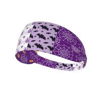 Happy Halloween Printed Running Headband Women, Foldable Adjustable Width, Non Slip for Workout Washing and Spa