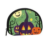 Happy Halloween Prints Coin Purse Shell Mini Pouch Wallet Change Bag for Women Girls Kids