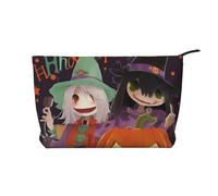 Happy Halloween Prints Corduroy Makeup Bag for Women Girls, Spacious Travel Cosmetic Organiser for Make-up, Toiletries & Essentials