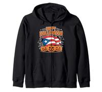Happy Halloween Puerto Rico Flag Boricua Pride Easy Costume Zip Hoodie