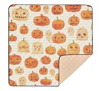 Happy Halloween Pumpkin Face Large Sturdy Baby Gym & Activity Mat for Floor 1-Piecing Playroom Activity Mat for Baby Toddler Infant, 50'' x 50''