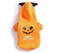 Happy Halloween Pumpkin Face Pet Jumper | Color: Orange | Size: L