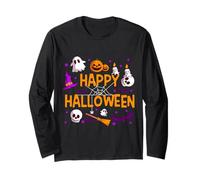 Happy Halloween Pumpkin Lantern Skull Ghost Spooky Halloween Long Sleeve T-Shirt
