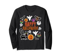 Happy Halloween Pumpkin Lantern Skull Ghost Spooky Halloween Long Sleeve T-Shirt