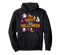 Happy Halloween Pumpkin Lantern Skull Ghost Spooky Halloween Pullover Hoodie