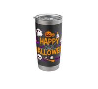 Happy Halloween Pumpkin Lantern Skull Ghost Spooky Halloween Stainless Steel Insulated Tumbler