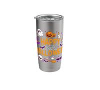 Happy Halloween Pumpkin Lantern Skull Ghost Spooky Halloween Stainless Steel Insulated Tumbler