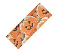 Happy Halloween Pumpkin Orange printed yoga matt Thick 1 mm for home non slip, with bag tapete para ejercicio 71x26 inches