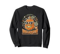 Happy Halloween Pumpkin Sunglasses Retro Jack O Lantern Sweatshirt