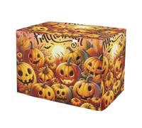 Happy Halloween Pumpkins Orange Windproof Dog Crate Cover Universal Size Fit Pet Cage Cover with Openings
