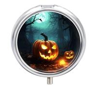 Happy Halloween Pumpkins Pill Case Pill Box with 3 Compartments