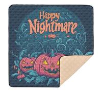 Happy Halloween Pumpkins Pink Jack-o-Lantern Pumpkin Happy Halloween Cute Foldable Baby Gym & Activity Mat for Indoor Outdoor Water Resistant Activity Gym Mat for Baby Kids Toddlers Infants,