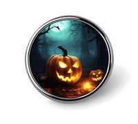 Happy Halloween Pumpkins Round Aluminum Alloy Pin Badge Lapel Pin