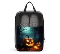 Happy Halloween Pumpkins Travel Shoe Bag, Waterproof Storage Pouch with Zipper, Portable Shoe Organizer for Women And Men