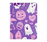 Happy Halloween Purple Pumpkin Unique Leather passport holder for travel men for travel Vaccine Case Protector Cover Passport Holder for women Ultra Slim, Happy Halloween purple pumpkin Unique, One