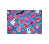 Happy Halloween Red Strawberry Skull Decorative water proof placemats for dining table toddlers kitchen table decor accesorios para mesa de comedor set of 6 12x18