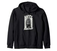 Happy Halloween Scary Face Retro Zip Hoodie