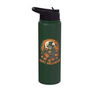Happy Halloween Scary Skull Pumpkin Patch Stainless Steel Insulated Water Bottle
