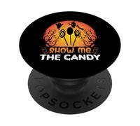 Happy Halloween Show Me The Candy Spooky Horror Graphic PopSockets Adhesive PopGrip