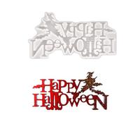 Happy Halloween Sign Silicone Up to 200℃ for Making Soap Holiday Decoration Epoxy Resin Craft Silicone Mold