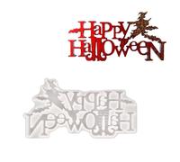 Happy Halloween Sign Silicone Up to 200℃ for Making Soap Holiday Decoration Epoxy Resin Silicone Art Mold