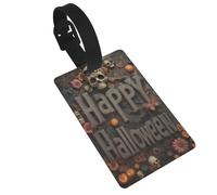 Happy Halloween Skull Luggage Tags Name Id Label Suitcase Tags, Ideal for Travel Cruise Backpacks Bag