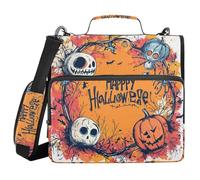 Happy Halloween Spider Floral Grimace 1.5 Inch 3 Rings Organizer Binder with Strap Laege Capacity Document Binder Organizer for Office School