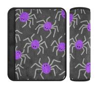Happy Halloween Spider Gray 2 Pack seat Belt Cushion Release Stress to Your Neck and Shoulders for Sedan forro para cinturon de seguridad