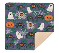 Happy Halloween Spider Web Checkered Soft Thick Baby Gym Play mat for Indoor Outdoor One-Piece Foldable Tummy Time & Crawling Mat for Baby Toddler Infant, 50'' x 50''alfombras con Musica para