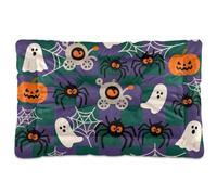 Happy Halloween Spider Web Checkered Washable Pet Sleeping Mat Soft Anti-Slip Pet Mat for Large Jumbo Medium Small Dogs 36" x 24"