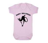 Happy Halloween Spooky Cat Baby Grow Vest, 6-12 Months, Pastel Pink