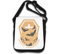 Happy Halloween Spooky Vampire Grave Graphic Shoulder Bag White