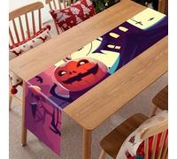 Happy Halloween Table Runner 12.99 X 70.87 Inch Reusable Table Decoration Indoor Outdoor Decorative Table Runners for Kitchen Dining Room Wedding Birthday Holiday Home Party
