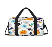 Happy Halloween Theme Sport Duffel Bag with Shoes Compartment Overnight Weekender Bags Travel Gym Luggage Organizer for Women Men Kids Girls Boys