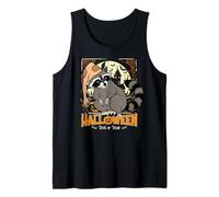 Happy Halloween Trick Or Treat Weird Raccoon Hat Tank Top