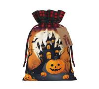 Happy-halloween-vector 1 Print Christmas Drawstring Bags Reusable Santa Sack,for Candy,Wedding,Gifts And Storage