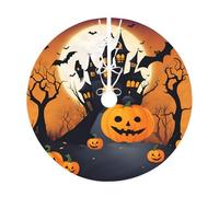 Happy-halloween-vector 1 print Christmas tree skirt, fit for Christmas, parties, holidays, and New Year decorations