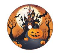Happy-Halloween-Vector 1 Print Festive Christmas Tree Skirt For Holiday Indoor Outdoo Home Parties Decor