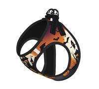Happy-Halloween-Vector 1 Print Step in Dog Harness and Leash Set,Adjustable Reflective Harness for Small Dogs Cats