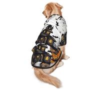 Happy-Halloween-Vector Print Soft Dog Hoodie For Medium To Large Dogs, Warm And Breathable Winter Pet Sweatshirt, Easy To Wear Jumper For Cold Weather